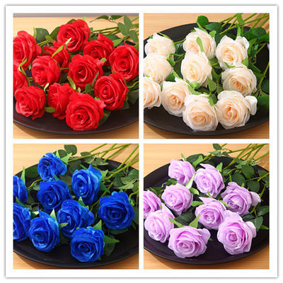 Flowers e folhas artificiais de seda 3D feitos à mão para decoração de mesa de casamento