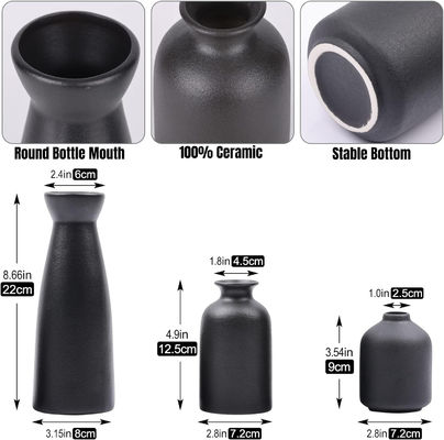 Decoração de casa moderna e elegante Vaso feito à mão Conjunto de 3 para sala de estar e entrada interior