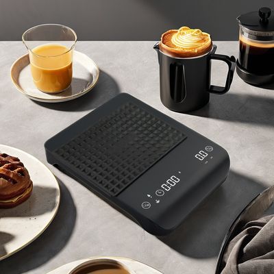 2024 Balança de café recarregável de 3 kg de capacidade com funcionalidade de temporizador e design redondo