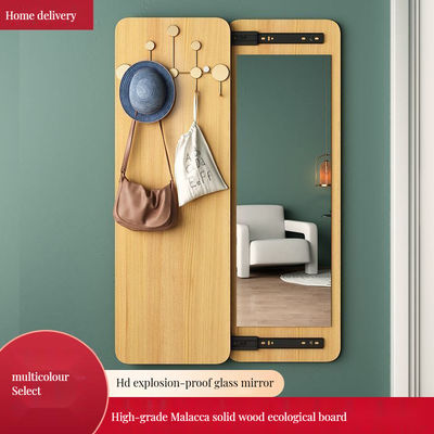 Espelho de corpo inteiro de madeira maciça nórdica de cor personalizada para quarto decorativo sala de estar