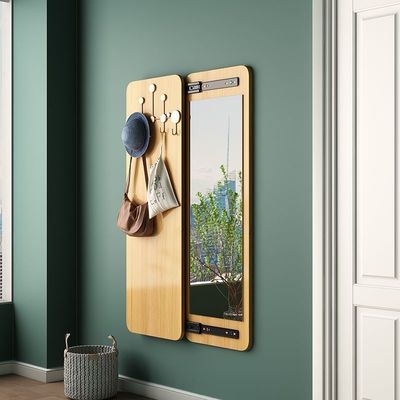 Espelho de corpo inteiro de madeira maciça nórdica de cor personalizada para quarto decorativo sala de estar
