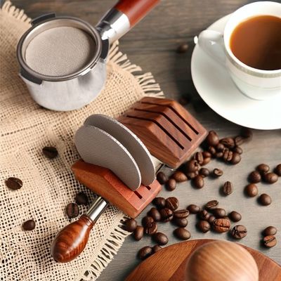 Ferramentas de café e chá de 58 mm de aço de nozes, suporte de filtro de chá de expresso com tela de silicone