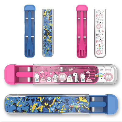 Caixa de almoço Bento de fibra de bambu de 2 camadas em 6 cores Inclui talheres para adultos