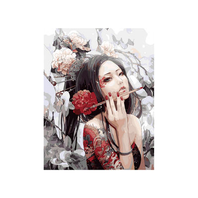 Imagens de números de meninas kits de retratos DIY pintura à mão tela de arte a óleo para decoração doméstica em estilo clássico