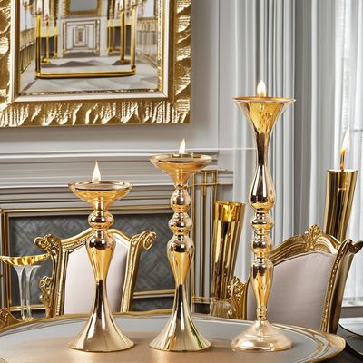 Elegante metal de ouro porta-velas de sereias para decorações de mesa de casamento banquetes domésticos