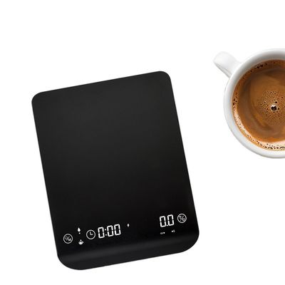 3 kg/0,1 g Indicador de temporizador Balança de café de silicone leve com bateria recarregável