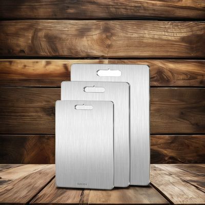 Peças de aço inoxidável 304/316 de qualidade alimentar quadrada para fabricação de tábuas de corte a laser de bambu