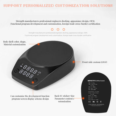 Balança de café ABS Shell de alta precisão com temporizador e carregamento tipo-C para o recurso de estoque de bambu
