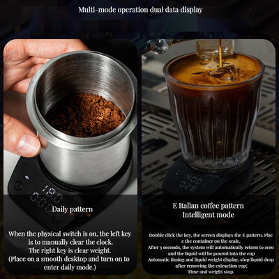 Mixer de espuma de café e leite tipo-C Escala de expresso com temporizador digital ABS Shell