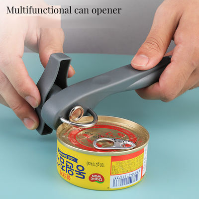 Abridores de lata de aço inoxidável resistentes e sem esforço com design de botão de virar e logotipo personalizável