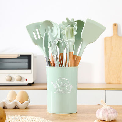 Logotipo personalizado 3000pcs Silicone Kitchen Tools Set Sustentável e durável para cozinhar necessidades