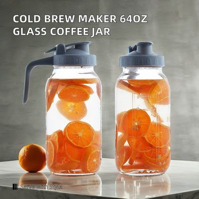 Máquina de café de cerâmica de plástico de 64 oz com filtro de aço inoxidável e tampa de boca