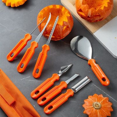 Ferramentas de escultura de frutas e vegetais de plástico para decoração de Halloween com caixa de transporte