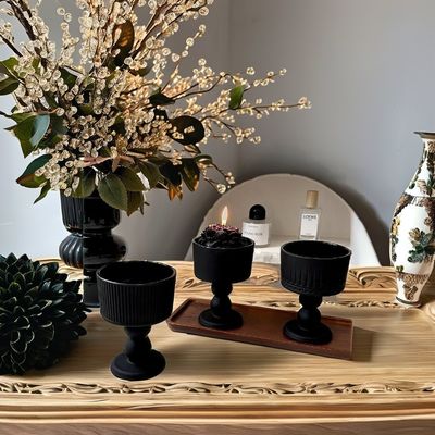 Design de linha vertical exclusivo Vintage Copo de vinho de vidro com pés de sobremesa para presentes