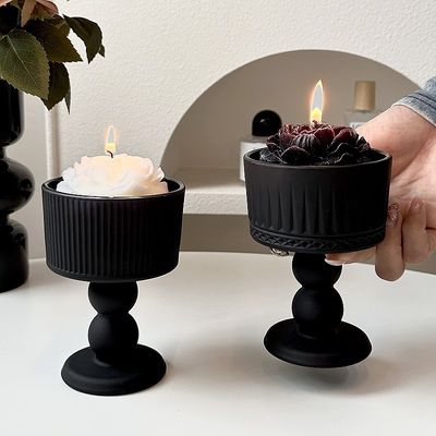 Design de linha vertical exclusivo Vintage Copo de vinho de vidro com pés de sobremesa para presentes