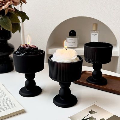 Design de linha vertical exclusivo Vintage Copo de vinho de vidro com pés de sobremesa para presentes