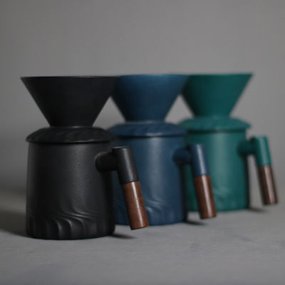 500 ml de capacidade Matte Black Ceramic Dripper Set para design moderno e logotipo