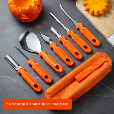 Kit de escultura de abóbora de 10 peças de Halloween Ferramentas de mão metálicas duráveis para escultura de vegetais