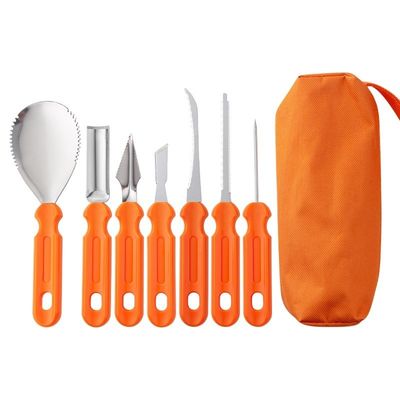 Kit de escultura de abóbora de 10 peças de Halloween Ferramentas de mão metálicas duráveis para escultura de vegetais