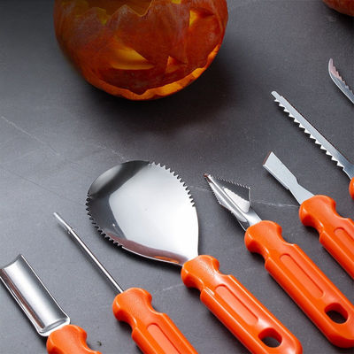 Kit de escultura de abóbora de 10 peças de Halloween Ferramentas de mão metálicas duráveis para escultura de vegetais