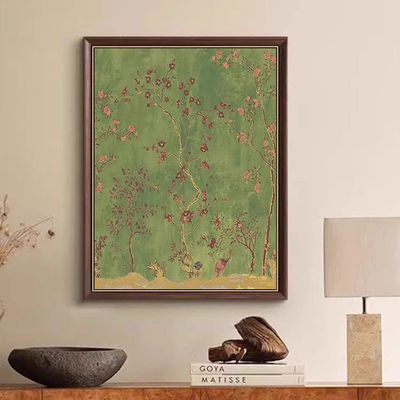 Pintura a óleo moderna em tela Impressão digital elegante Flor decoração de parede para hotel