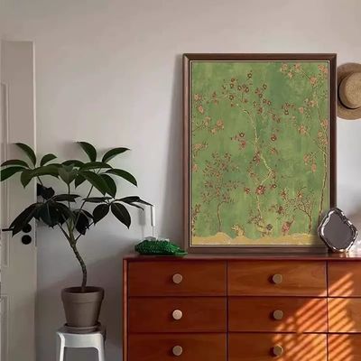 Pintura a óleo moderna em tela Impressão digital elegante Flor decoração de parede para hotel