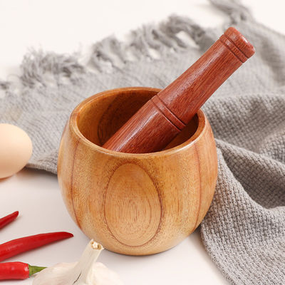 Prensas de alho Morto de bambu e pesto Material de madeira para moer Ervas Especiarias de cozinha