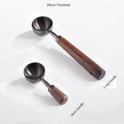 Composto de 15 ml 30 ml de aço inoxidável colheres de café de medição com cabo de noz longa