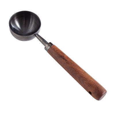 Composto de 15 ml 30 ml de aço inoxidável colheres de café de medição com cabo de noz longa