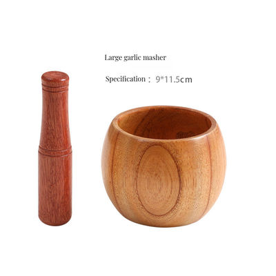 Conjunto de moagem de bambu sustentável de 1 peça e pestel para moer ervas especiarias de alho