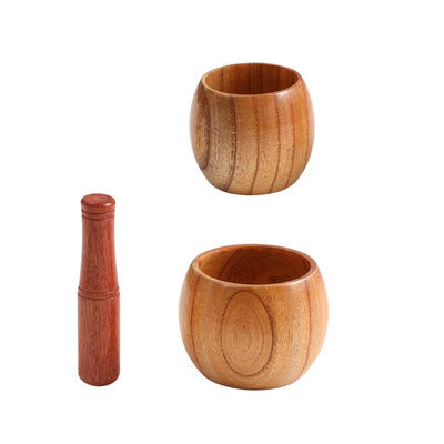 Conjunto de moagem de bambu sustentável de 1 peça e pestel para moer ervas especiarias de alho