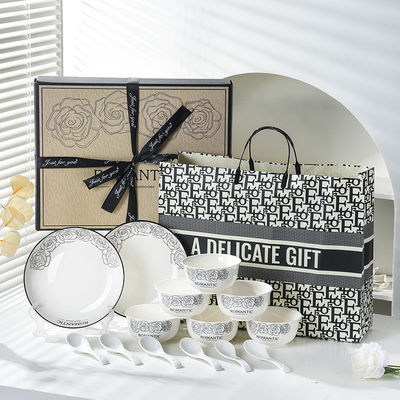 Cartões animados personalizados Decal Impressão Stoneware Cinerary Sets para Home Hotel Restaurante