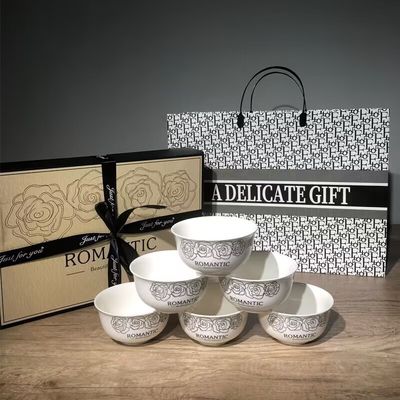 Cartões animados personalizados Decal Impressão Stoneware Cinerary Sets para Home Hotel Restaurante
