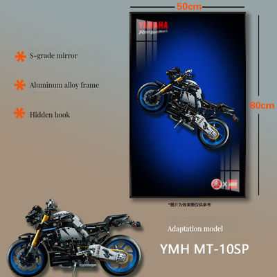 Policarbonato Modern Art Deco Decorative Glass Photo Frame para exibição de carros e vitrine de parede / mesa