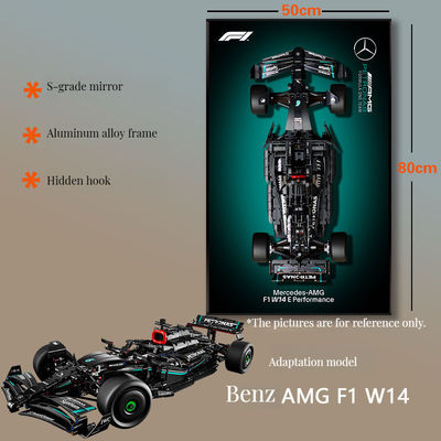 Policarbonato Modern Art Deco Decorative Glass Photo Frame para exibição de carros e vitrine de parede / mesa