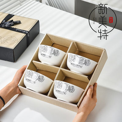 American Style End Stoneware Tableware Set com lindas tigelas e pratos suaves de bambu