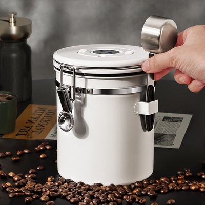 Cozinha ou acampamento 1500ml Recipiente de grãos de café de plástico de aço inoxidável com logotipo personalizado