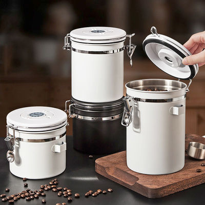 Container de armazenamento de grãos de café de aço inoxidável multifuncional com logotipo personalizado 1500ml