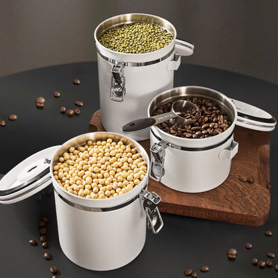 Container de armazenamento de grãos de café de aço inoxidável multifuncional com logotipo personalizado 1500ml
