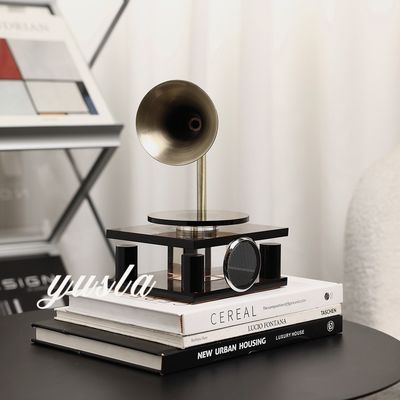 Elegante Anjo Tema Knick-Knack Retro Ash Crystal Record Player para decoração de hotel