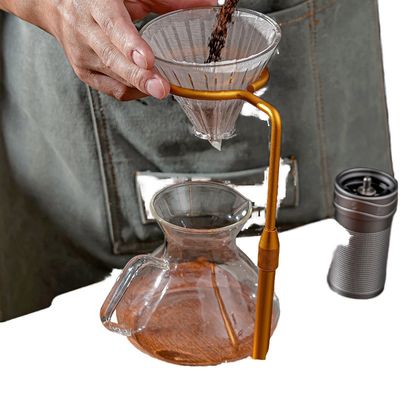 Estacionamento de gotejamento de café feito de madeira maciça e liga de alumínio