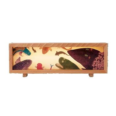 Impressão de alta resolução Snow Mountain Canvas Desktop Lamp com bateria recarregável