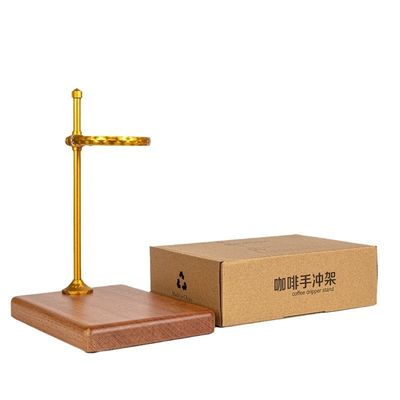 Moderno Design Copper Dripper Stand Madeira Sólida Despejar sobre Estação de Café Conjunto para casa de preparação de chá