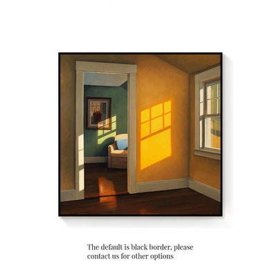 Canvas decorativa nórdica Art Deco Impressão 'Sunshine' Still Life Scene Window com moldura