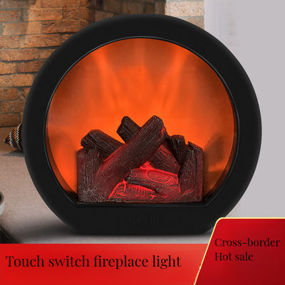 Material de cimento de cristal Luz de lareira LED para iluminação de Natal interior aconchegante em rosa