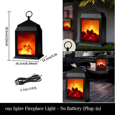 Material de cimento de cristal Luz de lareira LED para iluminação de Natal interior aconchegante em rosa