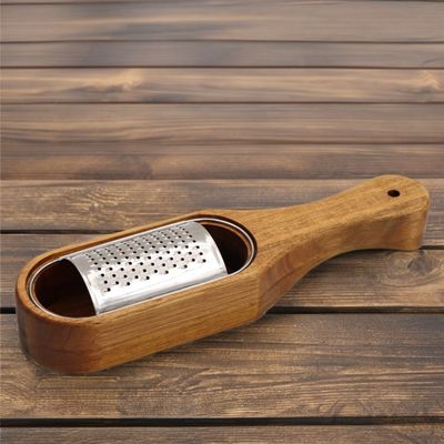 Rustico Cozinha Armazenamento Cheese Shredder para legumes Acacia Grater de madeira feita à mão