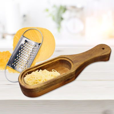 Rustico Cozinha Armazenamento Cheese Shredder para legumes Acacia Grater de madeira feita à mão