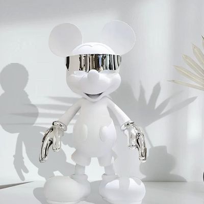 Ornamentações em cerâmica de Mickey Mouse em branco em branco multifuncional para design Cyberpunk moderno