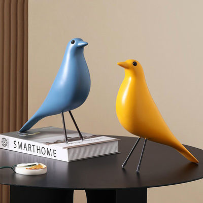 Temática de Arte Multicolor Resina Ornamentos de pássaros Natureza morta Decorações de mesa multicolor para casa
